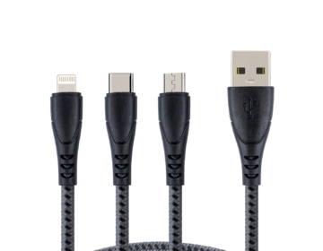 3 IN 1 BRAIDED CABLE 15W (Polyster Braided With PVC Molding)